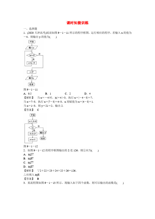 (广东专用)2020高考数学总复习  第九章第一节 课时跟踪训练 理