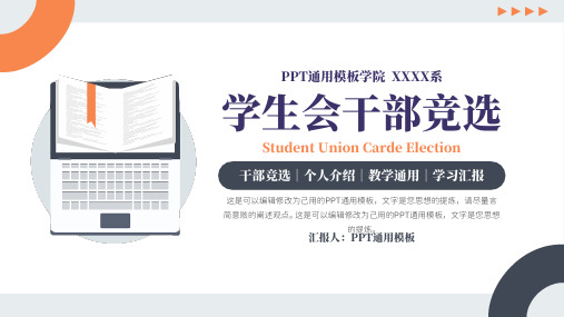 学生会干部竞选PPT通用模板