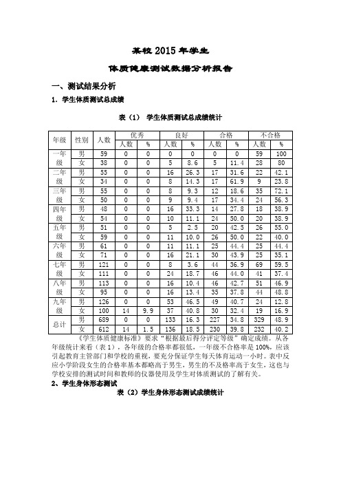 体质健康测试数据分析