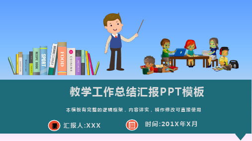 教学工作总结汇报动态PPT模板(图文)