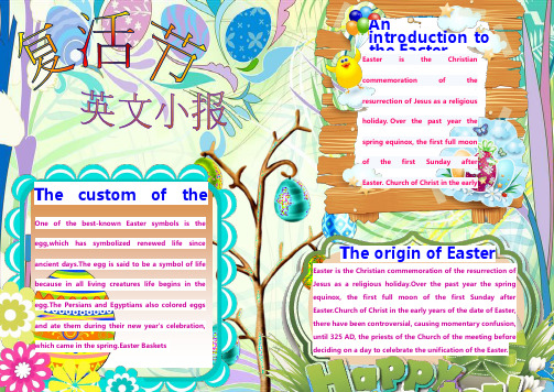 【强烈推荐】最新版复活节英语小报-伟大的节日小报-彩色版