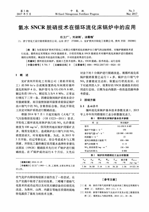 氨水SNCR脱硝技术在循环流化床锅炉中的应用