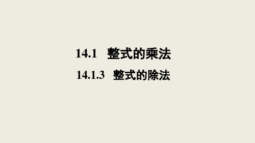 人教版数学八年级上册 14.1.4 整式的除法 课件(共21张PPT)