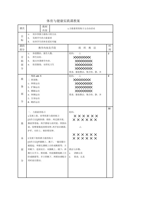 力量素质教案