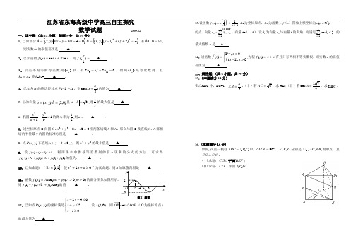 [原创]东海高级中学高三自主探究试题 数学试题doc