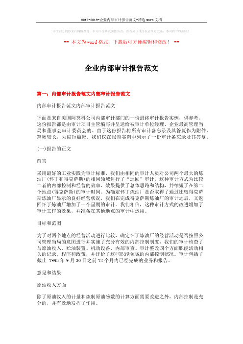 2018-2019-企业内部审计报告范文-精选word文档 (14页)