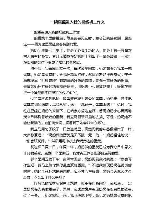 一碗蛋羹进入我的视线初二作文