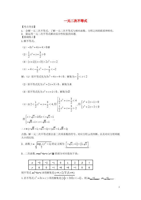 高考数学三轮押题冲刺 基础知识最后一轮拿分测验 一元