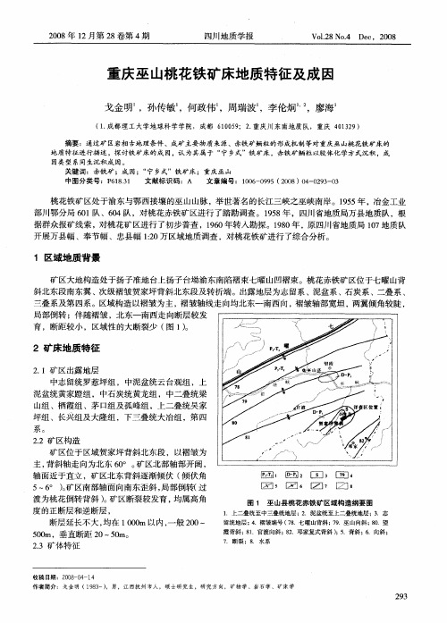 重庆巫山桃花铁矿床地质特征及成因