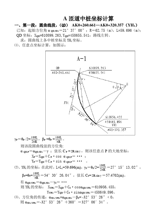 中桩坐标计算-切线支距法