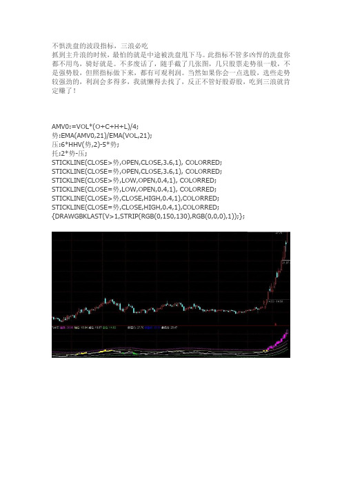 不惧洗盘的波段指标,三浪必吃通达信指标公式源码