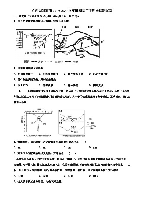 广西省河池市2019-2020学年地理高二下期末检测试题含解析