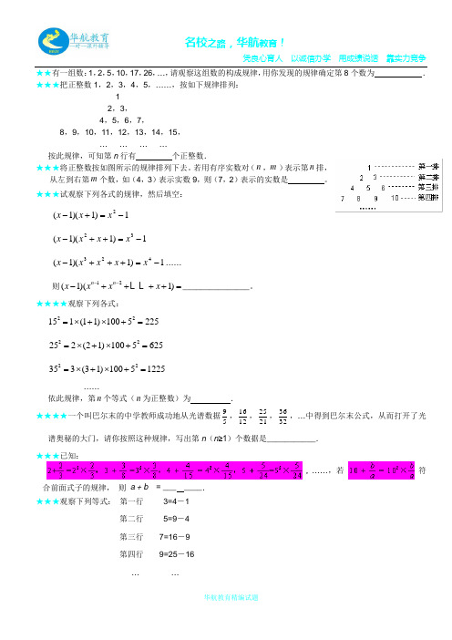 数字型规律探索专题