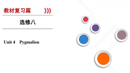 2019大一轮高考总复习英语(人教版)课件:选修8+Unit+4+Pygmalion