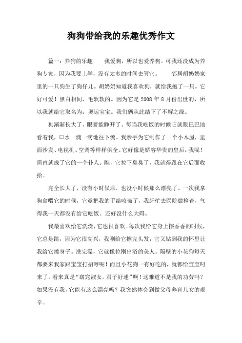 狗狗带给我的乐趣优秀作文