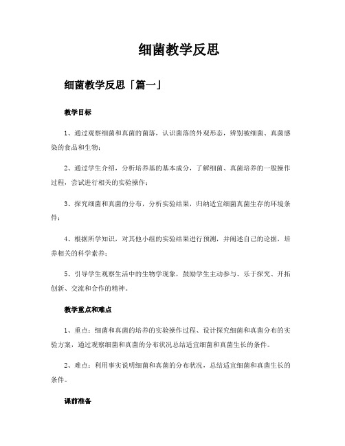 细菌教学反思