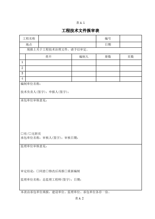 工程施工监理用的各种表格大全(114种)