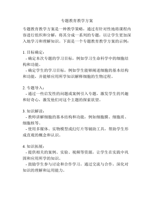 专题教育教学方案