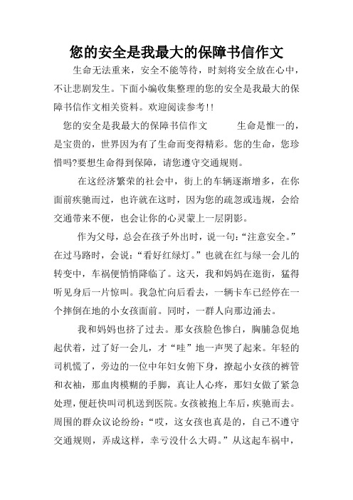 您的安全是我最大的保障书信作文