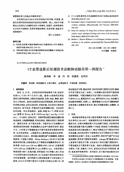 CT血管造影后处理技术诊断肺动脉吊带一例报告