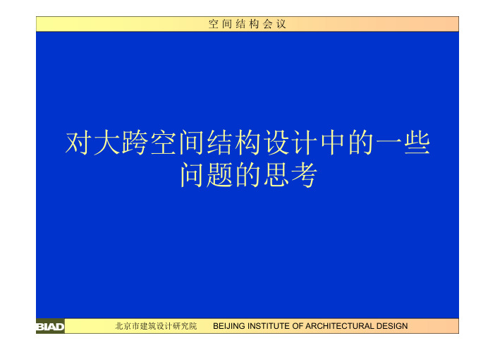 大跨空间结构设计一些问题的思考