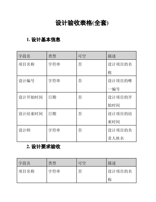 设计验收表格(全套)