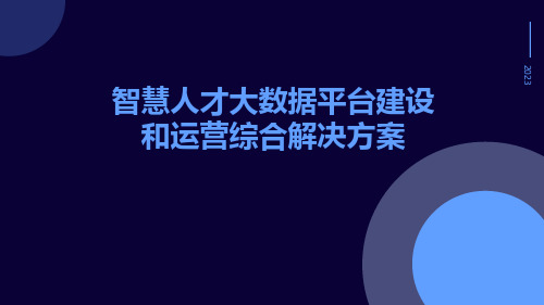 智慧人才大数据平台建设和运营综合解决方案