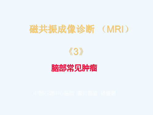 磁共振成像诊断(MRI)脑部常见肿瘤