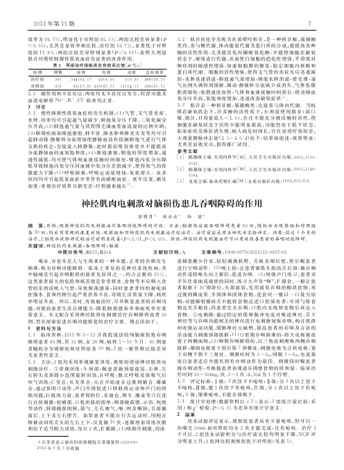 神经肌肉电刺激对脑损伤患儿吞咽障碍作用