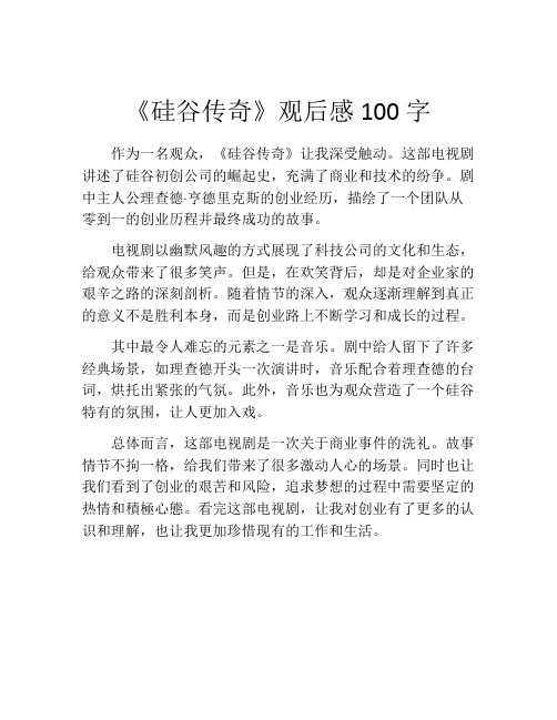 《硅谷传奇》观后感100字