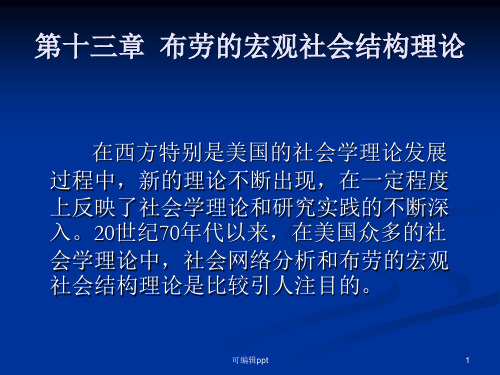 布劳的宏观社会结构理论