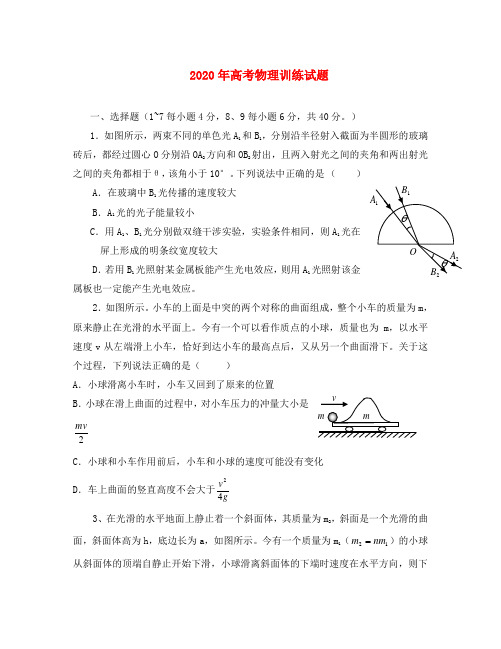 2020年高考物理训练试题