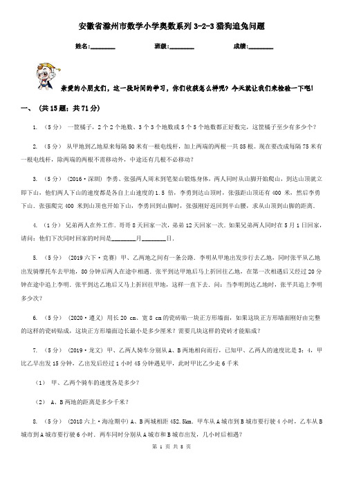 安徽省滁州市数学小学奥数系列3-2-3猎狗追兔问题