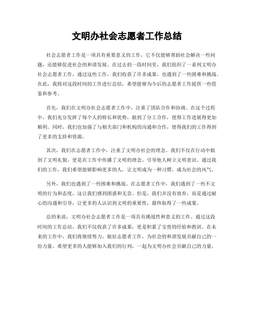 文明办社会志愿者工作总结