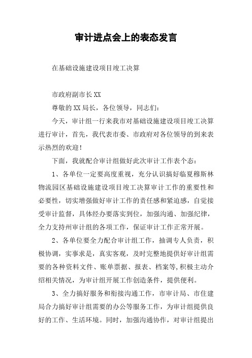 审计进点会上的表态发言