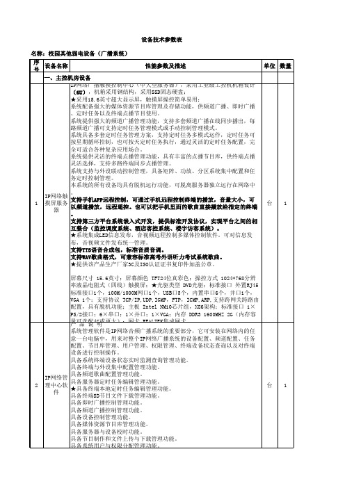 广播系统明细