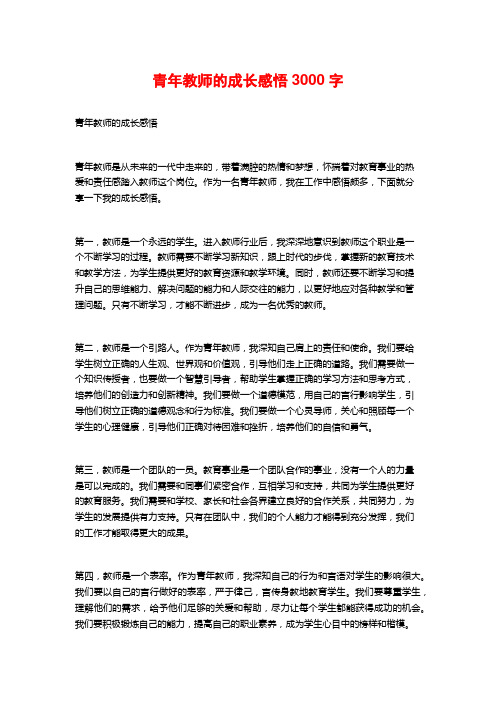 青年教师的成长感悟3000字