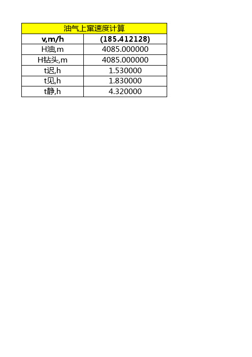 油气上窜速度计算