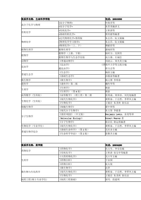 南开大学参考书