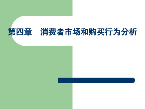 第四章 消费者市场和购买行为的分析案例