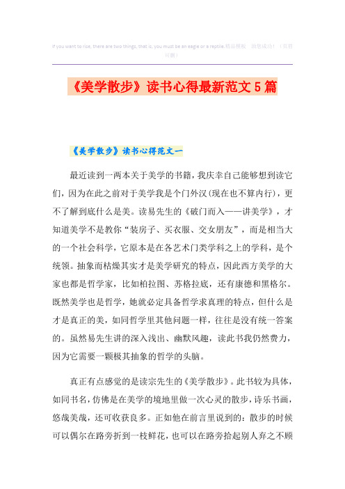 《美学散步》读书心得最新范文5篇