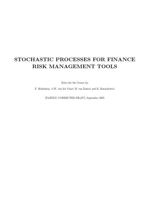 FRM-STOCHASTIC PROCESSES FOR FINANCE RISK Management TOOLS