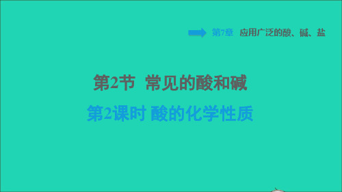 九年级化学下册第7章应用广泛的酸碱盐第2节常见的酸和碱第2课时酸的化学性质背记手册课件