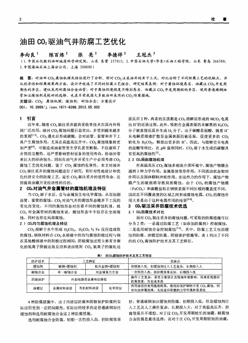 油田CO2驱油气井防腐工艺优化