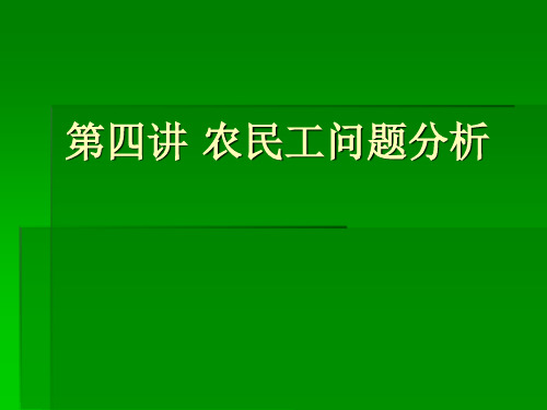 4农民工问题分析