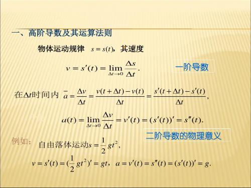 一、高阶导数及其运算法则(精)