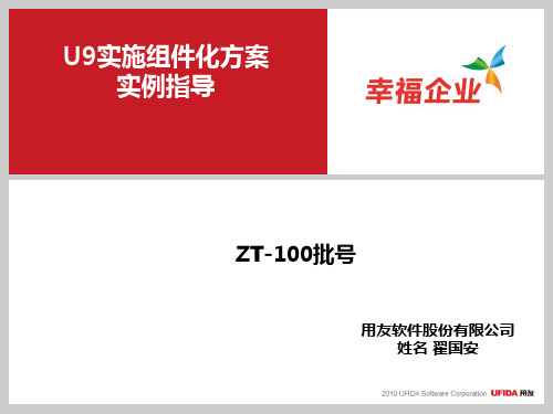 U9V2.8组件化实施方案实例指导_ZT-100批号