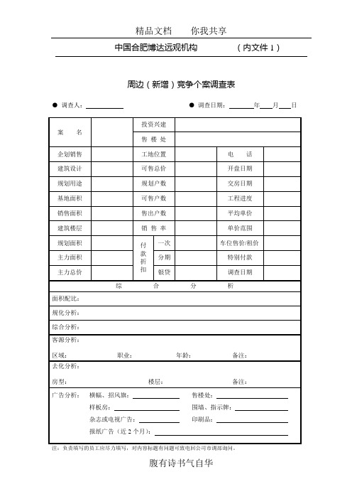 整套销售表格
