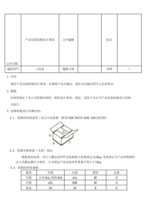 产品包装纸箱设计规范