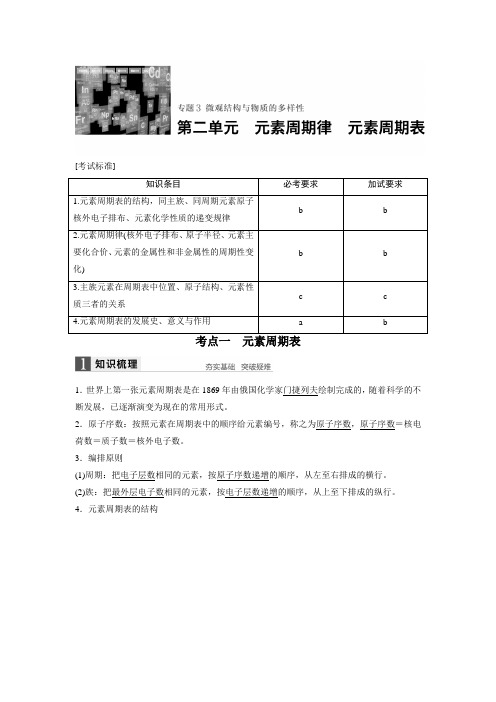 化学步步高高考总复习专题3   第二单元知识点+经典例题